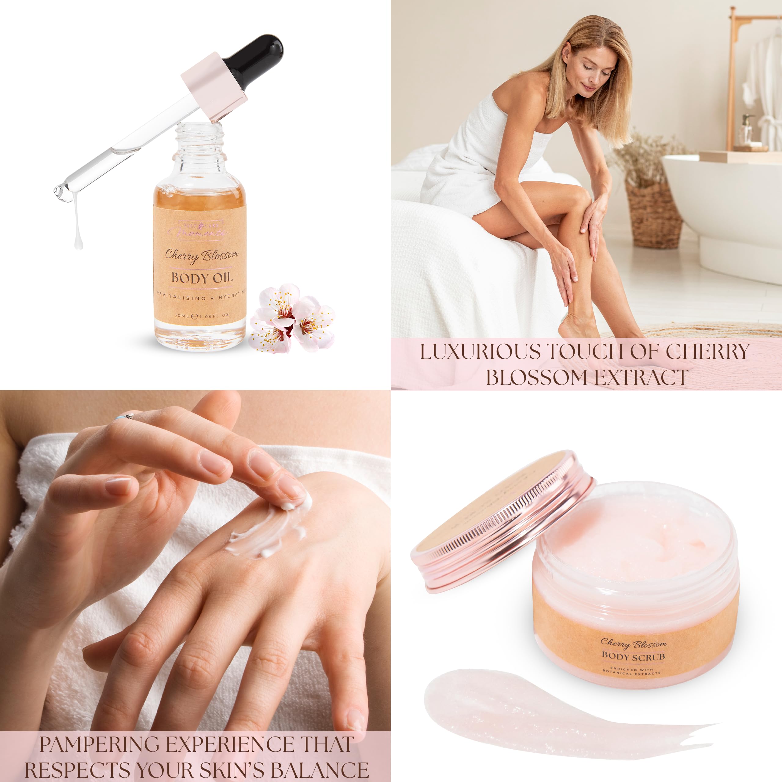 Luxury Spa - Kit per coccole da donna, con fiori di ciliegio, 12 regali per donne con fiori di ciliegio, set da bagno per la mamma, regalo di compleanno rilassante per donne, regalo