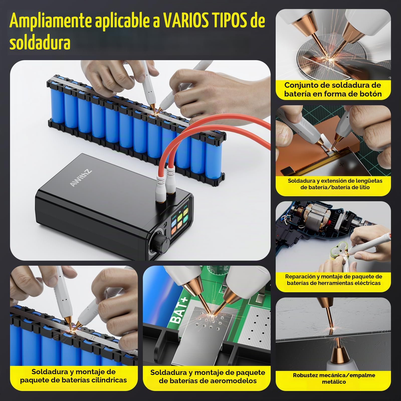 Soldadora de puntos con batería, 9000W, UK3, 10000mAh, mando con botón giratorio, 100 marchas, pedal de pie, soldador de puntos de 0,1–0,3mm para hacer paquetes de baterías DIY