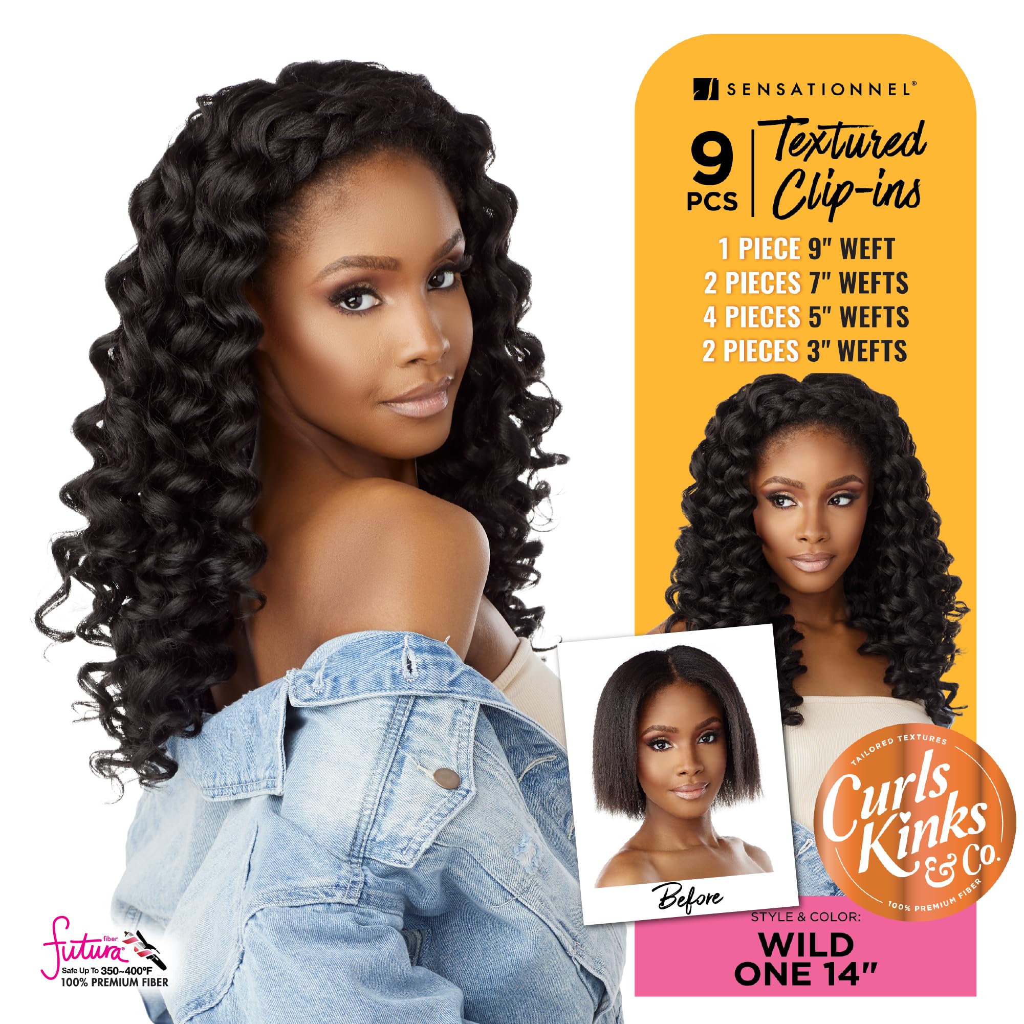 Amazon.com : Sensationnel Curls kinksandco clip in - wide one 14