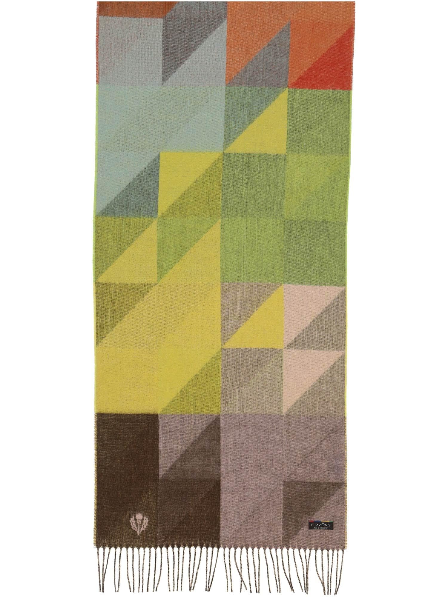 FRAAS Cashmink Schal 44 x 200 cm - Weicher als Kaschmir - Made in Germany - Schal mit graphischem Muster für Damen - Perfekt für Herbst und Winter Misty Blue