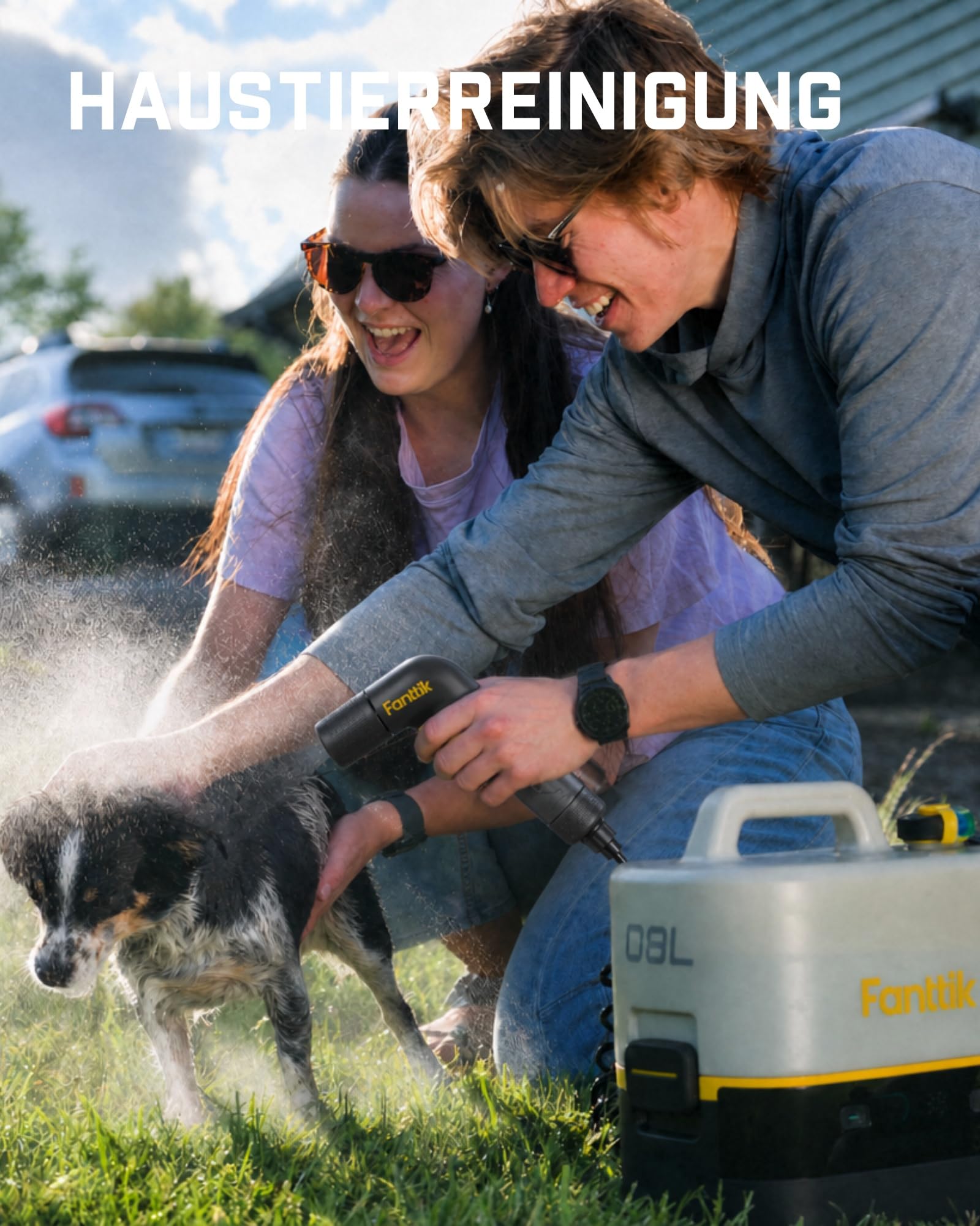 Fanttik NB10 Nano tragbarer Akku-Drucksprüher, 2,1-Gallonen-Tank, 72-98 PSI, HD-LED-Display, 4000mAh, mit Campingleuchte – tragbarer Hochdruckreiniger für Zuhause, Terrasse und Camping