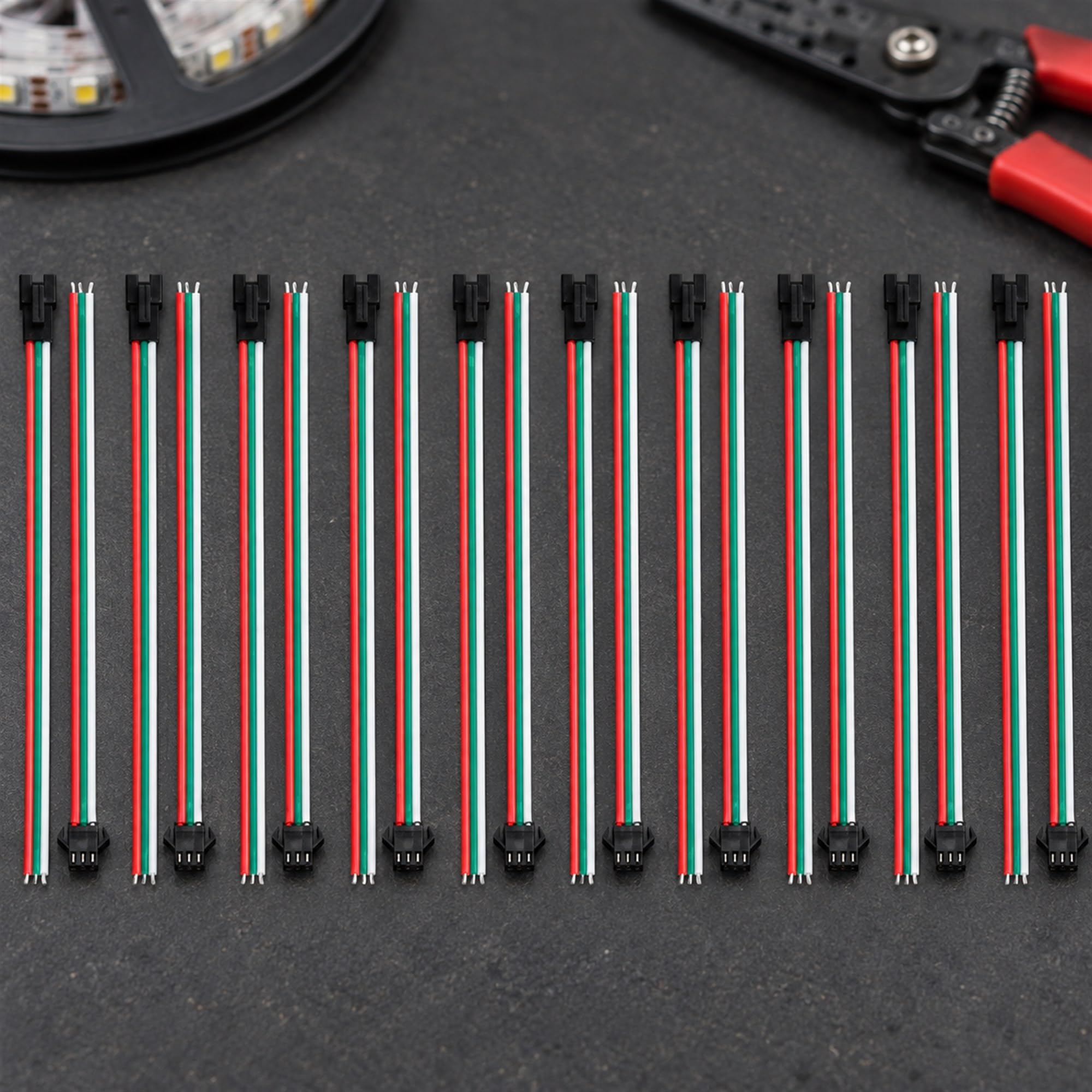 RGB LED Strip Connector Cables for Lighting Installation, Extension Connections and Indoor Decorative Lighting Projects