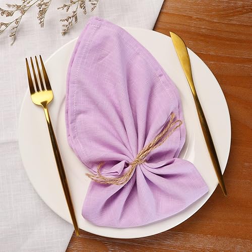 Miniatura 3 de Servilletas de tela de 20 x 20 pulgadas, 100% algodón, ligeras, con bordes con dobladillo, juego de 4 servilletas lavables ideales para bodas,