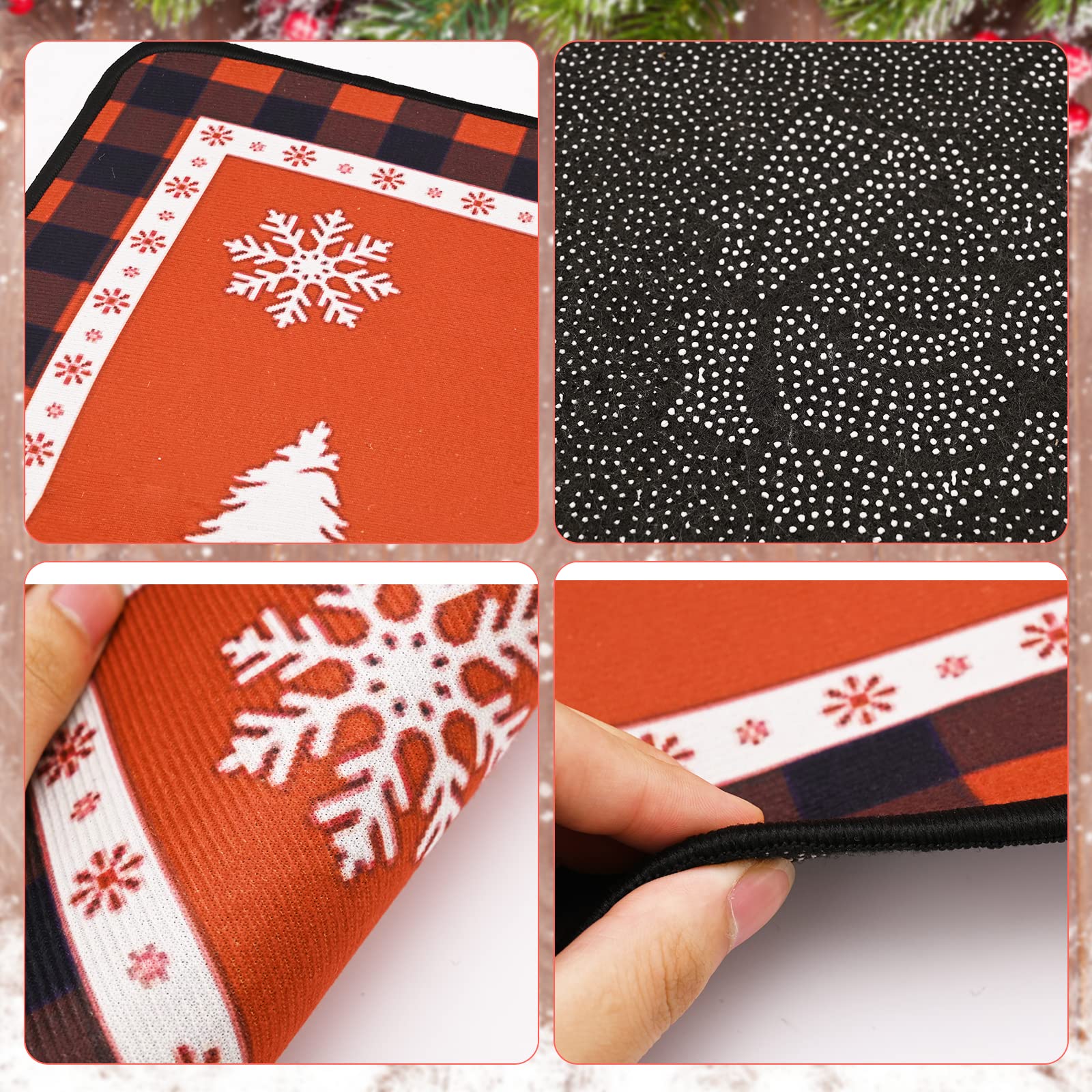 Tapis De Sol De Noël Paillasson De Noël Tapis Antidérapant Tapis De Porte Motif De Noël De Décor à La Maison Pour L'Entrée Salon Salle Chambre Tapis De Bain Cuisine Intérieur Extérieur