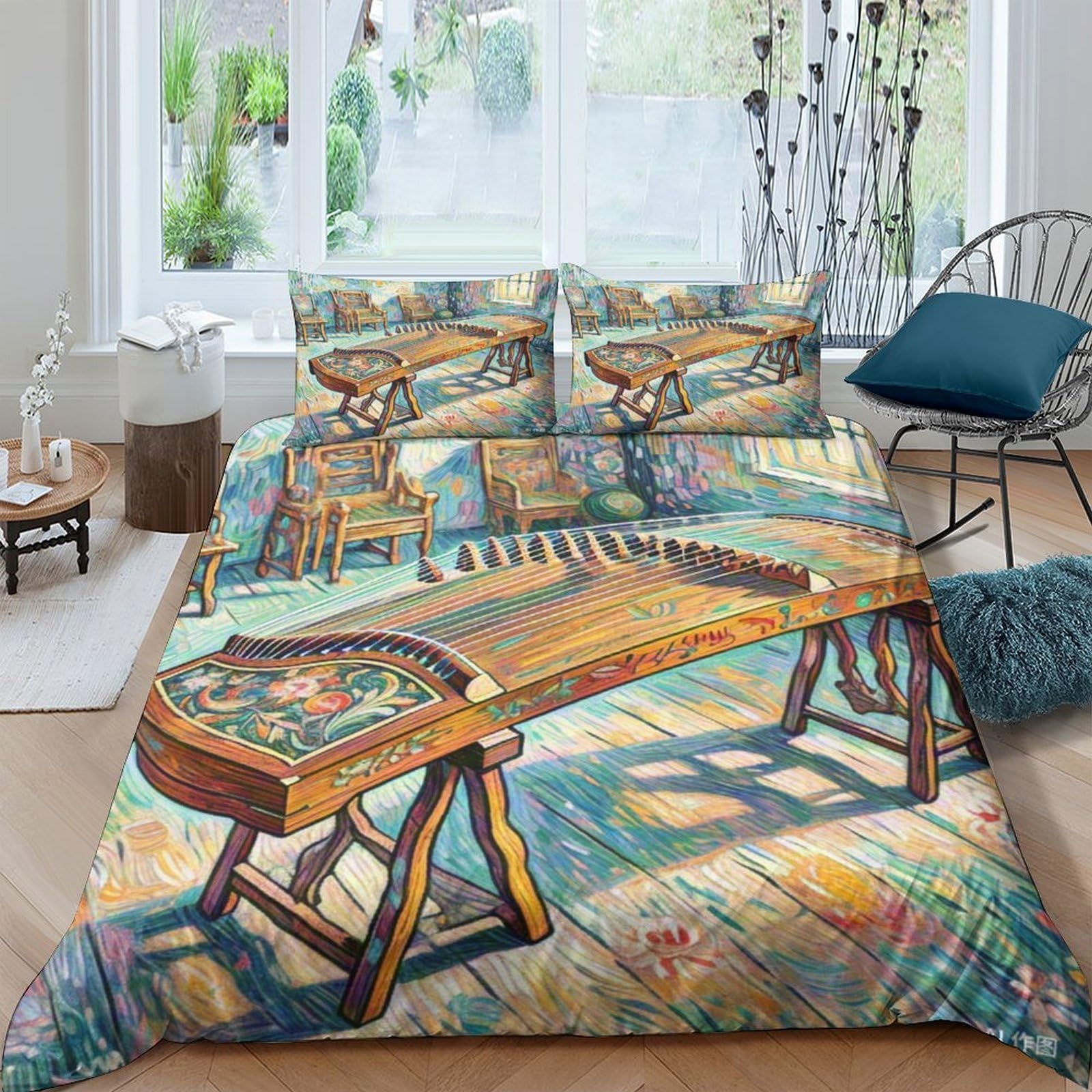 Guzheng parure de lit 3D 220x240 cm en microfibre pour chambre d'enfant