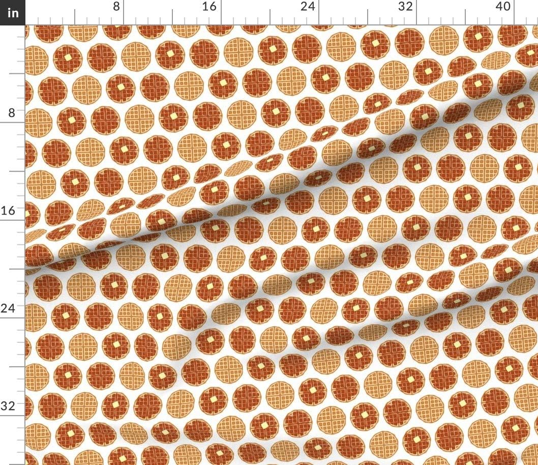 Spoonflower Fabric - Waffle Breakfast Food Junk Printed on Petal Signature Cotton Fabric by The Yard - Sewing Quilting Apparel Crafts Decor