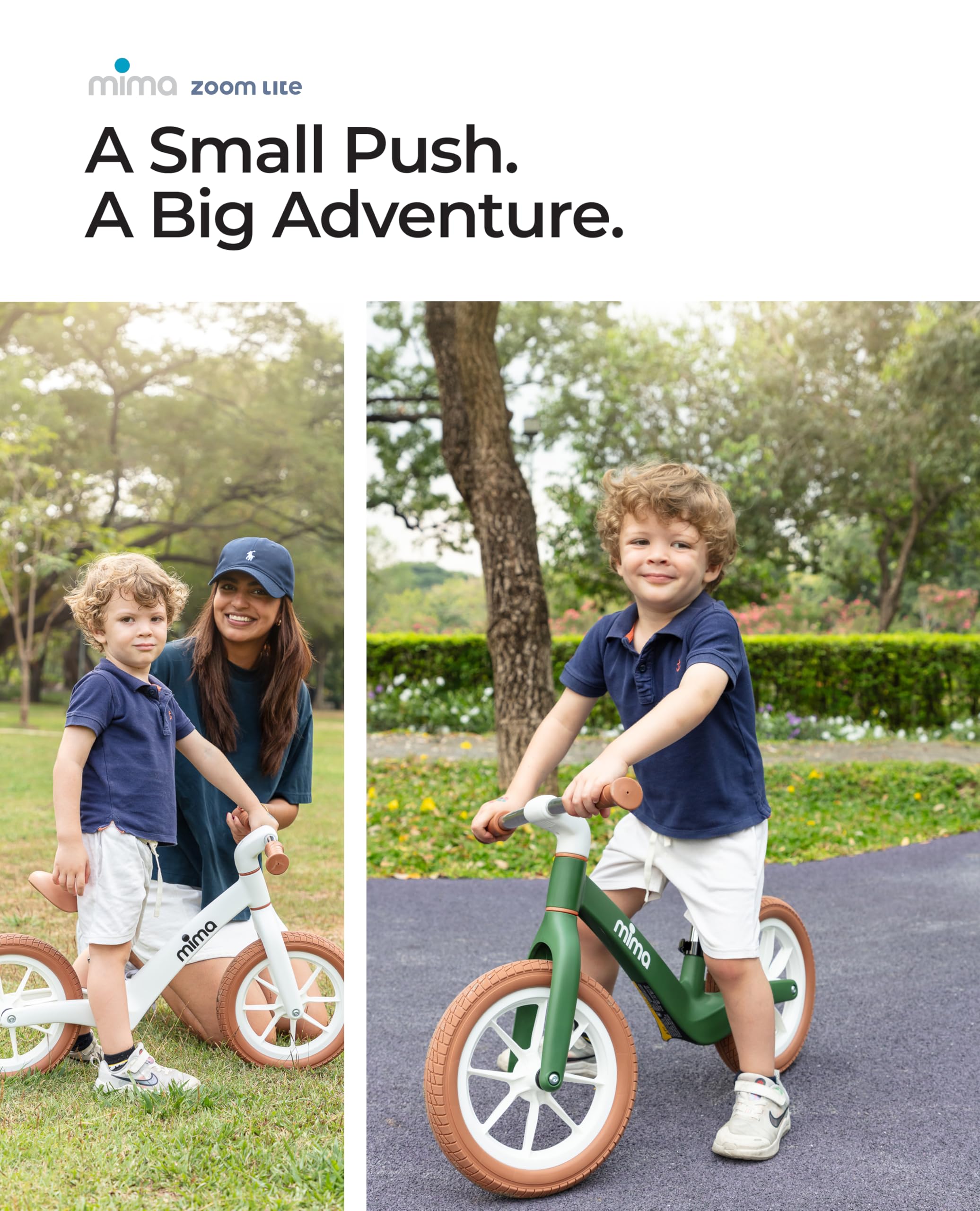 Mima Vélo sans pédales pour enfant de 2 à 6 ans | Léger et réglable | Apprentissage d'équilibre | Vélo pour enfant anti-crevaison | Cadeau idéal pour bébé et enfants