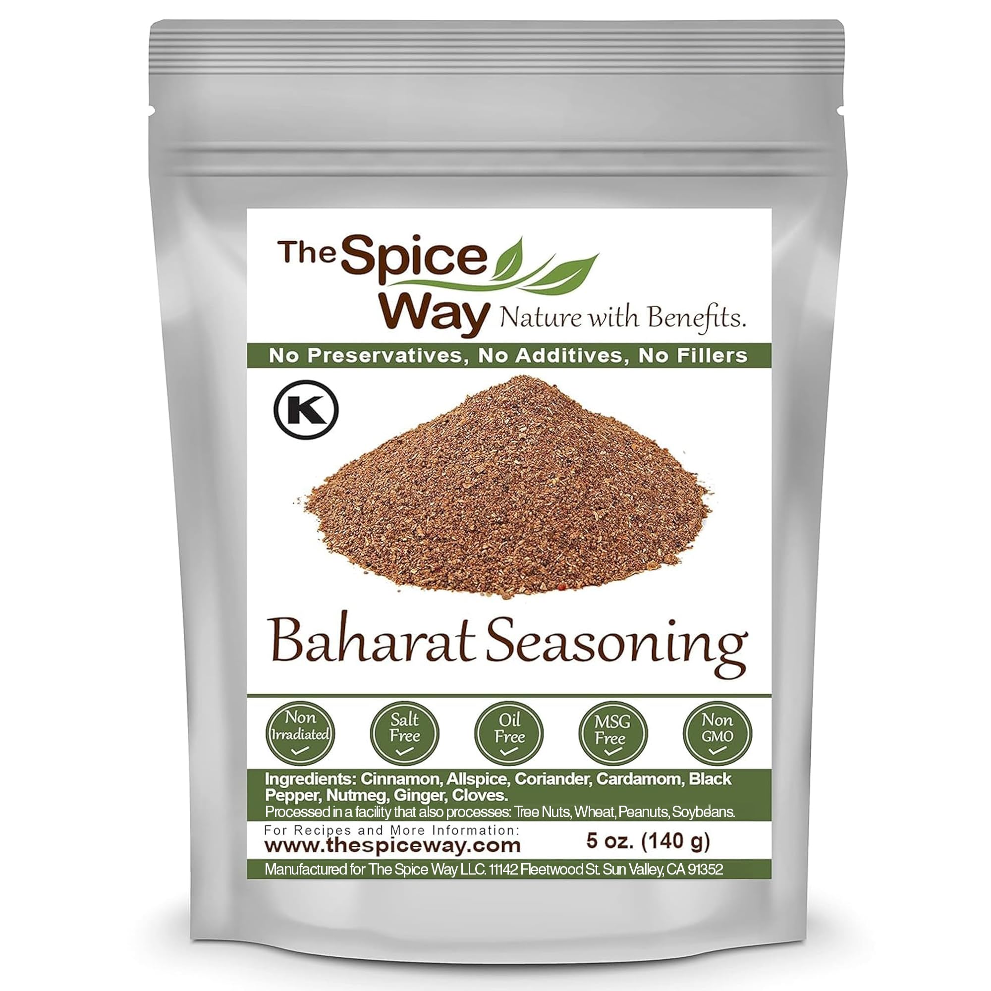 The Spice WayBaharat Spice Blend Mix 5 oz (Middle Eastern Seasoning) No Additives, No Preservatives, No Fillers, Just Spices and Herbs We Grow, Dry and Blend In Our Farm. Resealable Bag