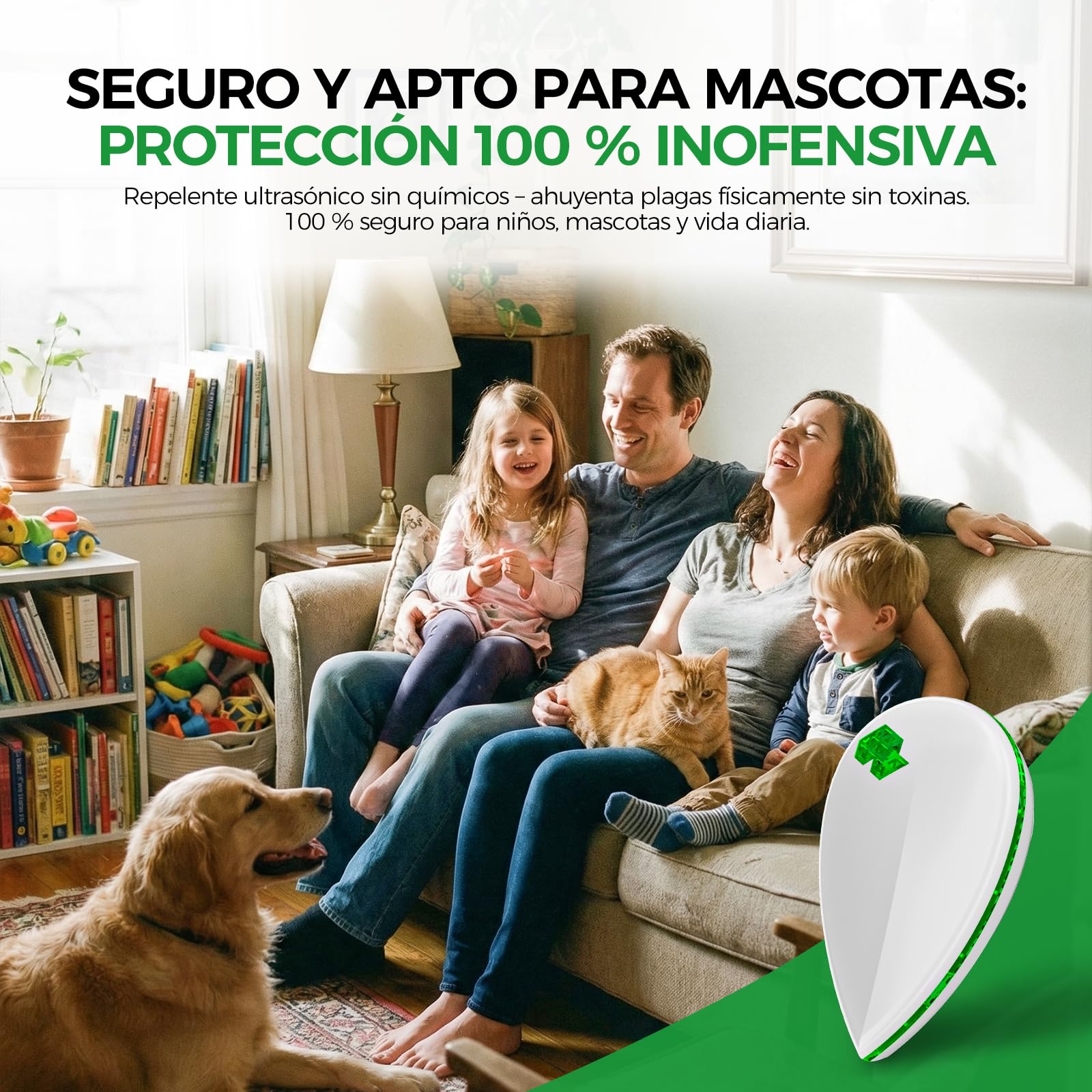 6 Pack Antimosquitos Electrónico Repelente Ultrasónico de Plagas - Repelente Mosquitos Ultrasónico 3 Modes Anti Cucarachas, Moscas,Ratones,Arañas,100% Inofensivo para Mascotas y Humanos