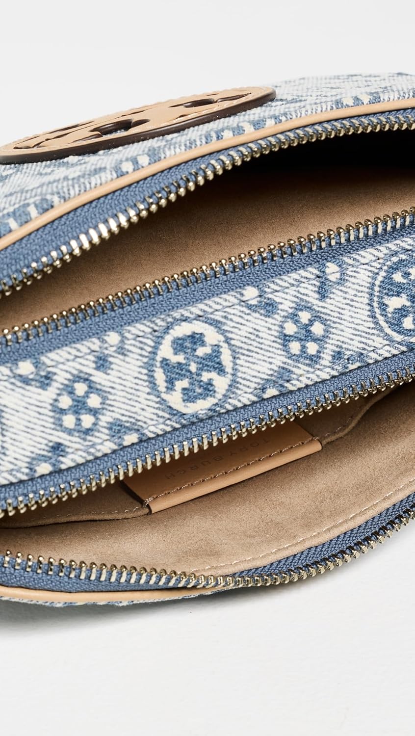 Tory Burch Women's Miller T Monogram Denim Mini Crossbody Bag - Image 5