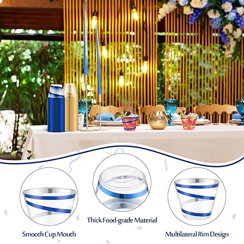 Vista 112 de Gejoy Vasos de plástico con borde de 9 onzas, vasos desechables para beber vino, vasos transparentes y elegantes de Halloween para suministros