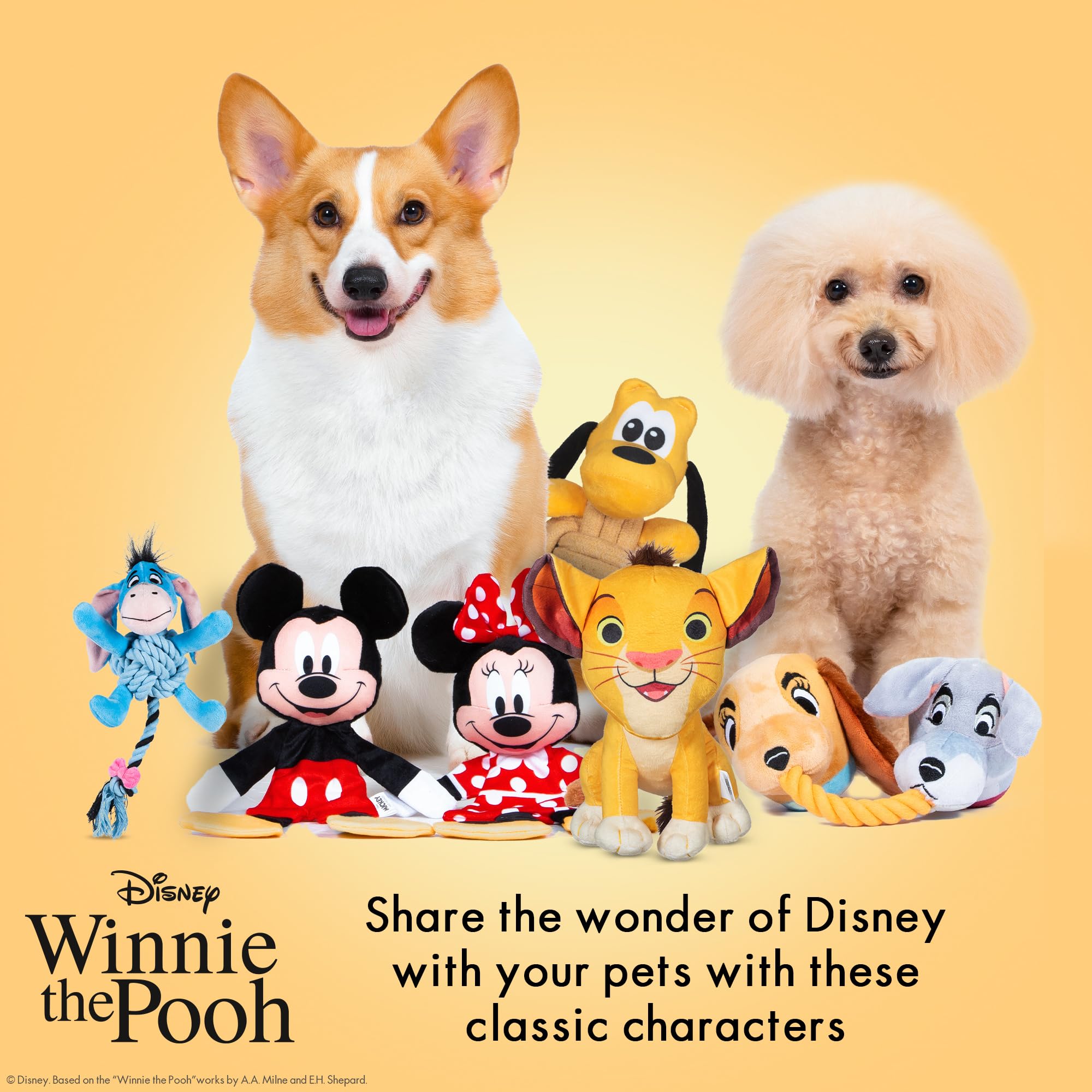 Disney for Pets Winnie Puuh I-Aah Seil-Haustierspielzeug | Disney Hundespielzeug | Seilspielzeug für Hunde, inspiriert von Winnie Puuh, 20,3 cm