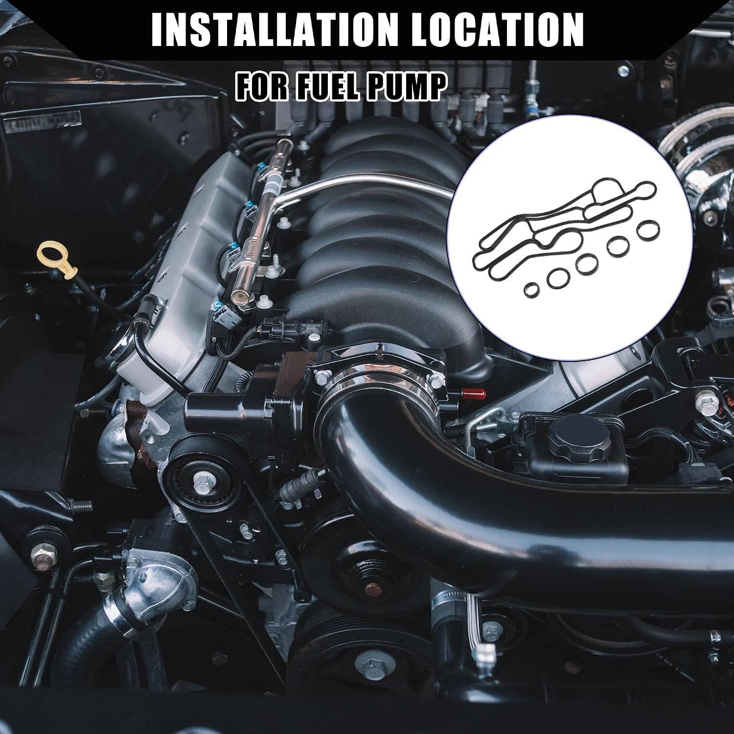 No.LR040738 Oil Cooler Gasket for Land Rover Range Rover 2016-2019 / Inner Engine Oil Filter Adapter Gasket/Durable Rubber / 1Set Black