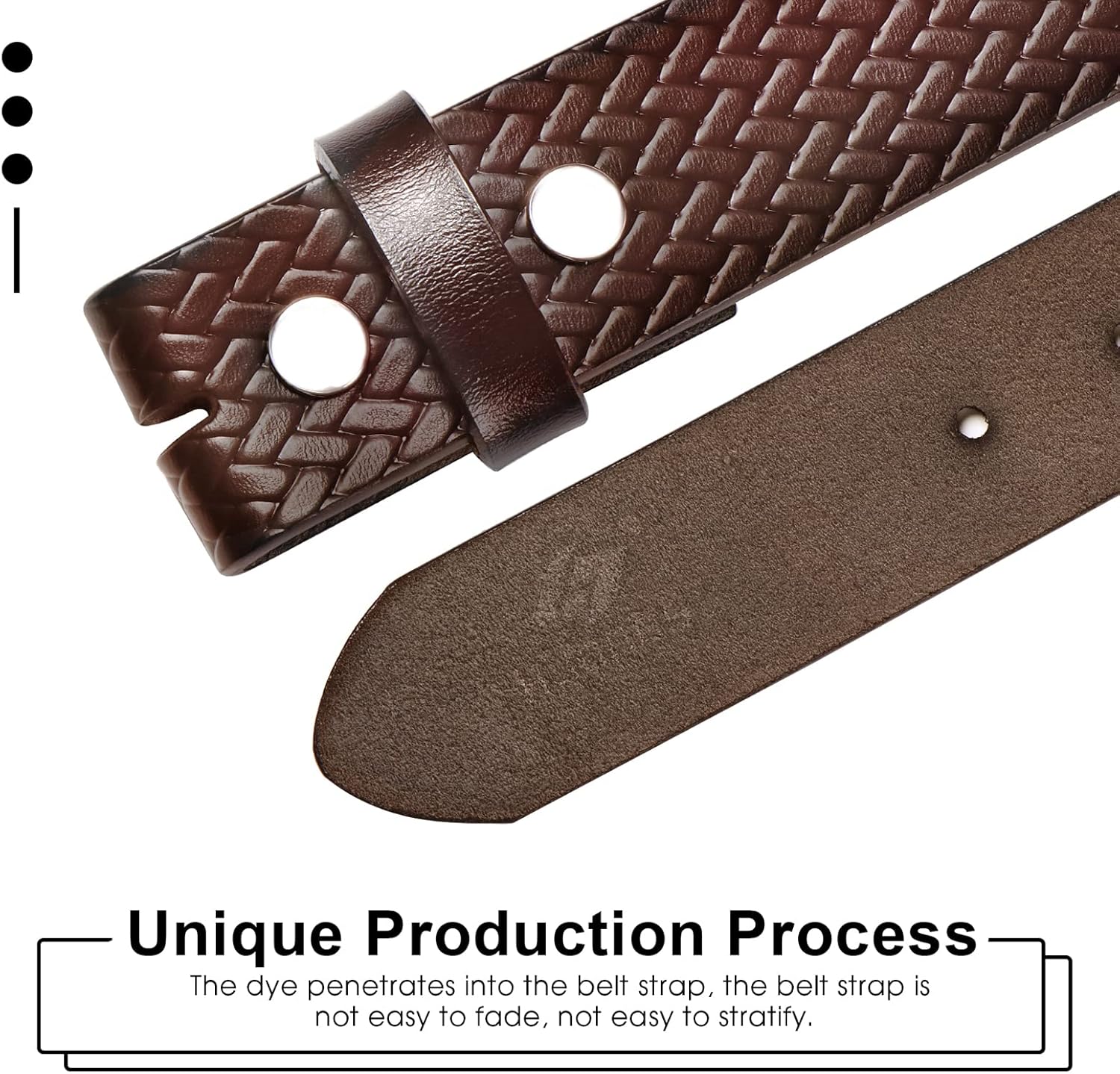 HJones Western Belts for Men without Buckle,Cowboy Belt Buckles for Men,1.5" Wide Genuine Leather Belt No Buckle - Image 4