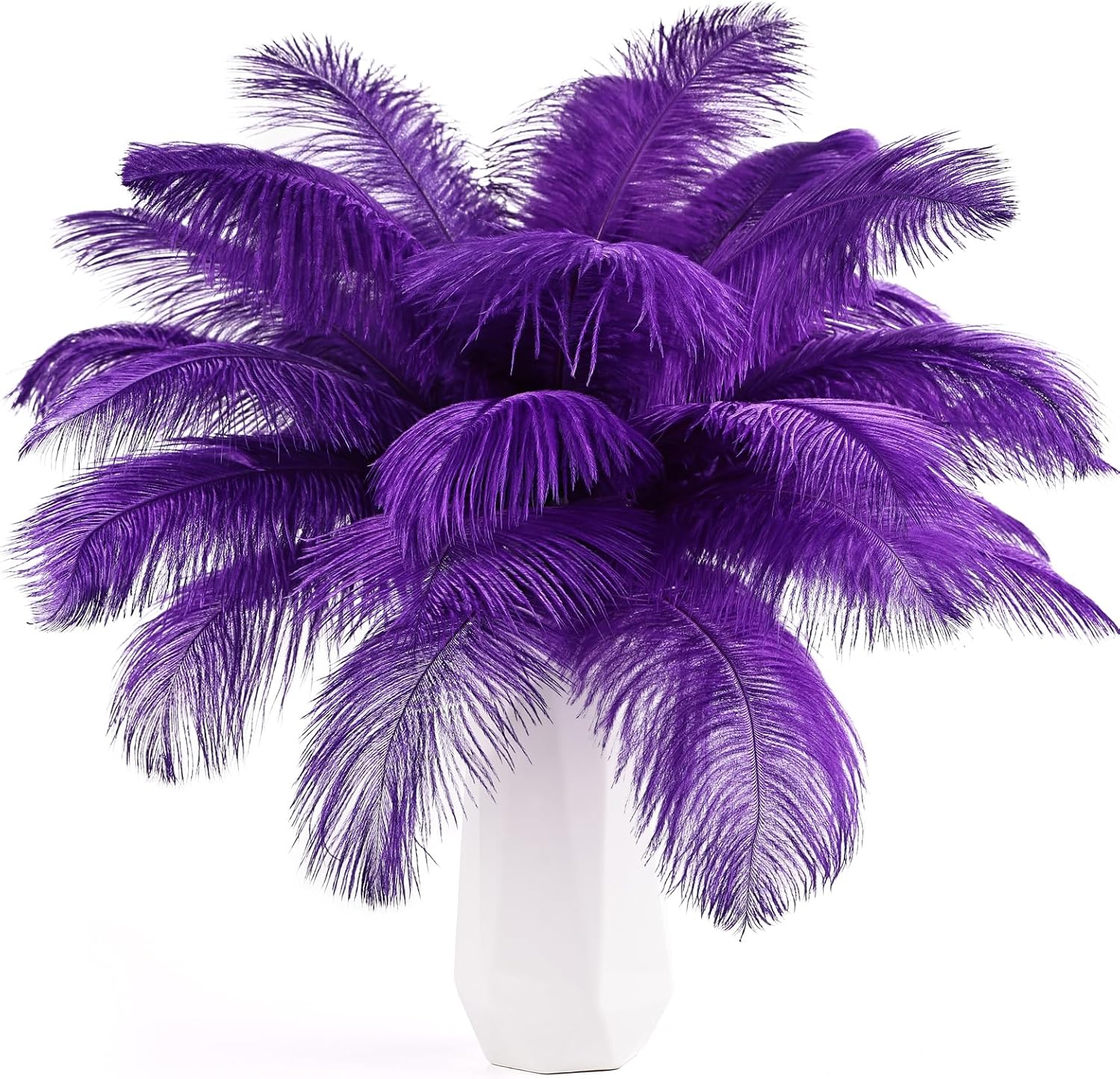 THARAHT Purple Ostrich Feathers 24pcs Natural Bulk 8-10Inch 20cm-25cm for Crafts Wedding Party Centerpieces Halloween and Home Decoration Feather 8-10Inch-24pcs Purple