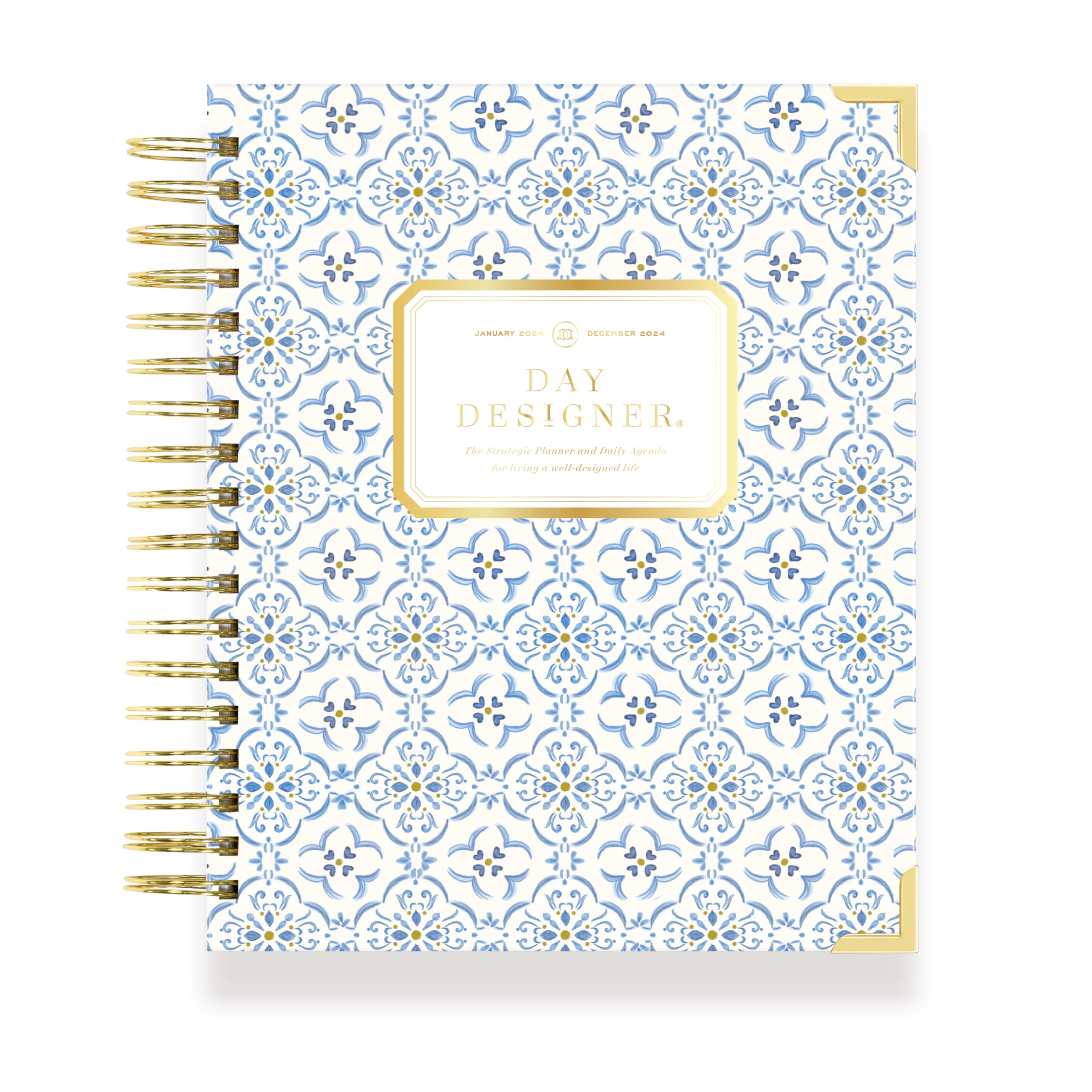 Day Designer 2025 Daily Planner – Premium Planner for Stylish Organization. Combines Monthly Calendar, Hourly Schedule, To-Do List, Gratitude, Goal Setting, Inspirational Quotes & More. Elegant laminated Cover with Gold Accents (Casa Bella)