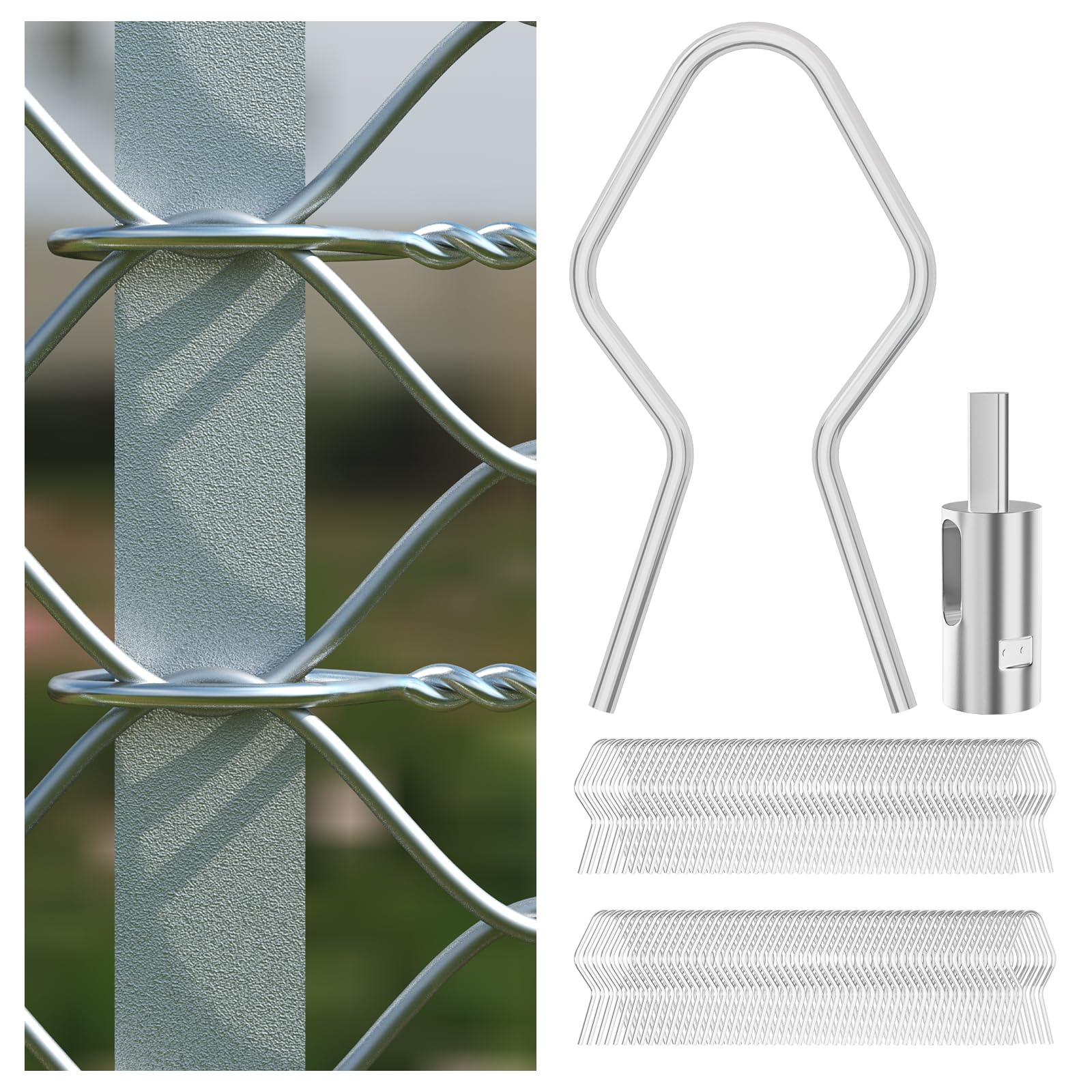 Photo 1 of 200pcs T Post Clip,Wire Fence Clips,Ez Twist Fence Ties,Metal Wire Fence Clips Galvanized Steel,Tool-Free,Installation On Farm,Garden & Livestock Fencing(T-200Pcs)