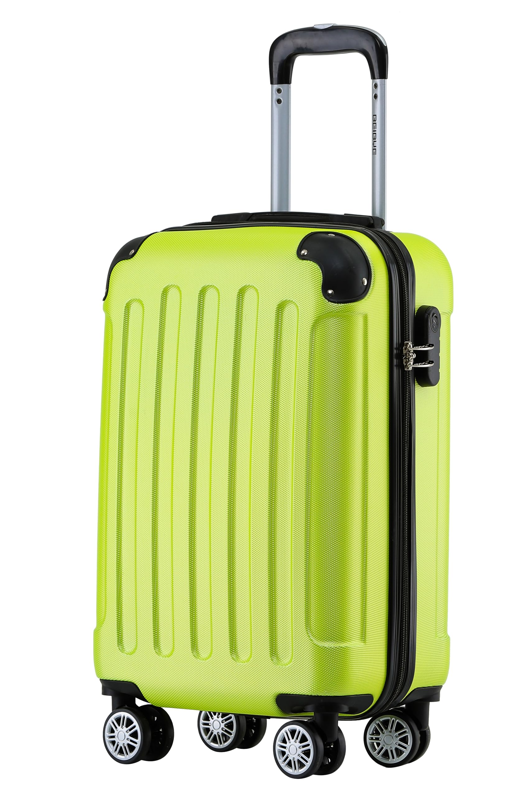 BEIBYE Hartschalen-Koffer Trolley Rollkoffer Reisekoffer Sicherheit Zahlenschloß Zwillingsrolle ABS Material Handgepäck 4 Rollen (M-L-XL-Set)