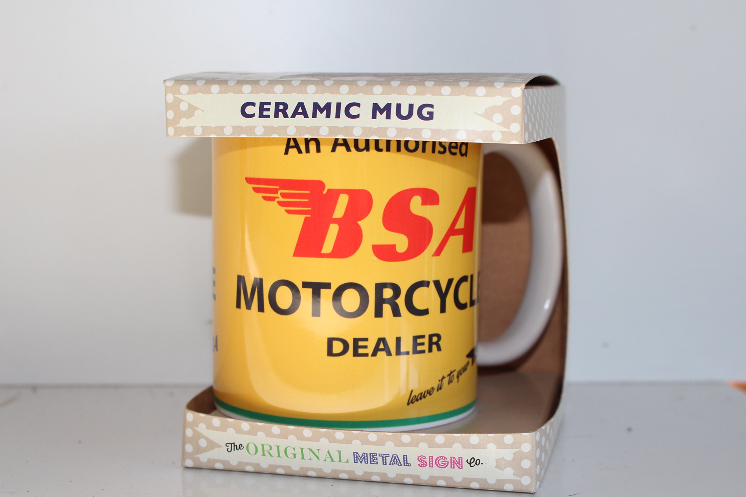 Classic Authorised BSA Motorcycle Dealer Classic Retro Art Ceramic Mug in Gift Box