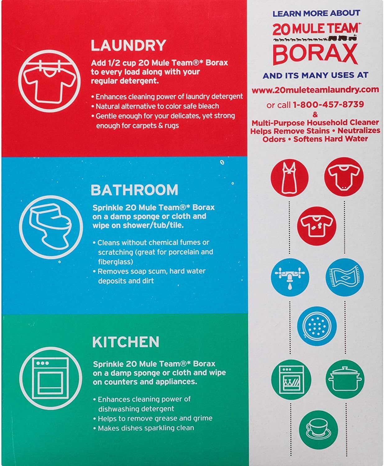 Borax Laundry Booster 65oz (Pack of 8) | Bundle Edition