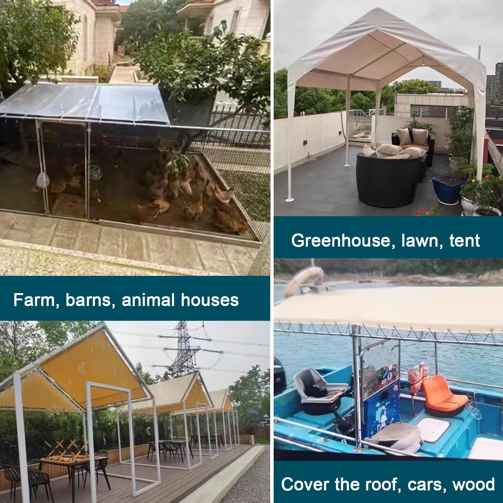 Tenda impermeabile per carichi pesanti in tela cerata beige 1x1,2 m 1x1,5 m 1,2x1,5 m 1,2x1,8 m 1,8x2,4 m 2x3 m Telo di fondo spesso Copertura antipioggia per mobili da giardino Campeggio (1,5x3 m)