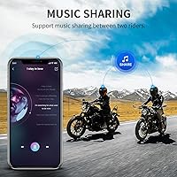 Vista 7 de Fodsports Intercomunicador Bluetooth para motocicleta, uso compartido de música, M1S Pro 6,561.7 ft 10 Riders Group Casco Sistema de Comunicación