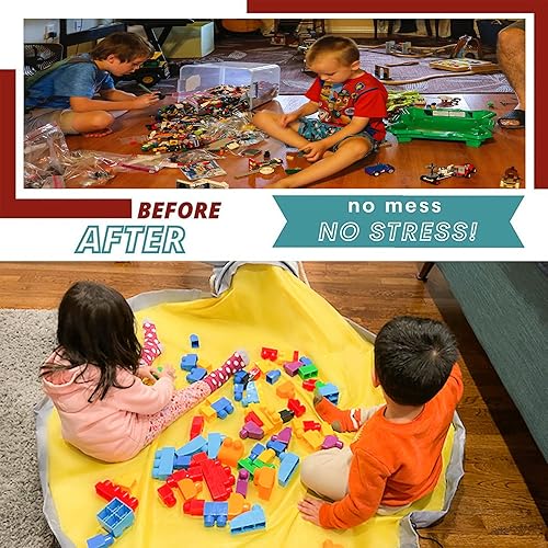 Miniatura 6 de Organizador de almacenamiento de juguetes con tapete de juego para niños, caja de juguetes para niños y niñas, organizador de sala de juegos,