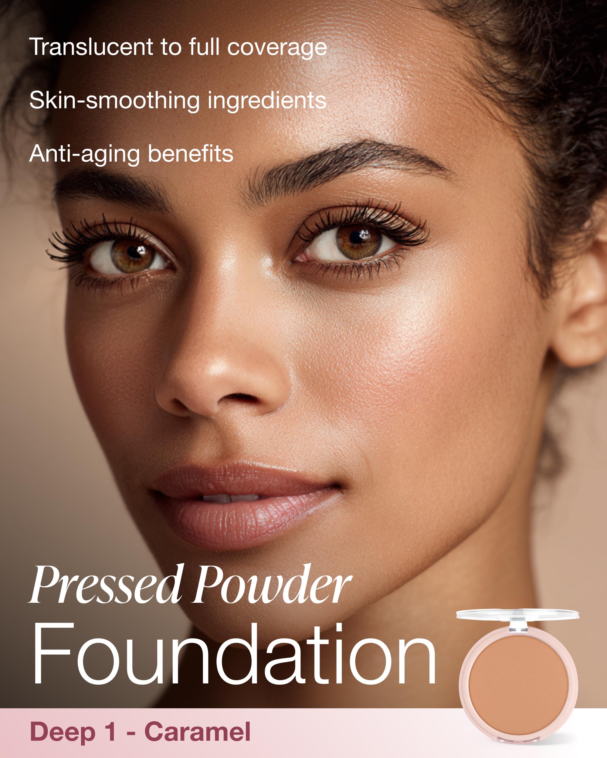 Mineral Fusion, Pressed Powder Foundation, Light to Full Coverage, Deep 1, 10ml (9 g)