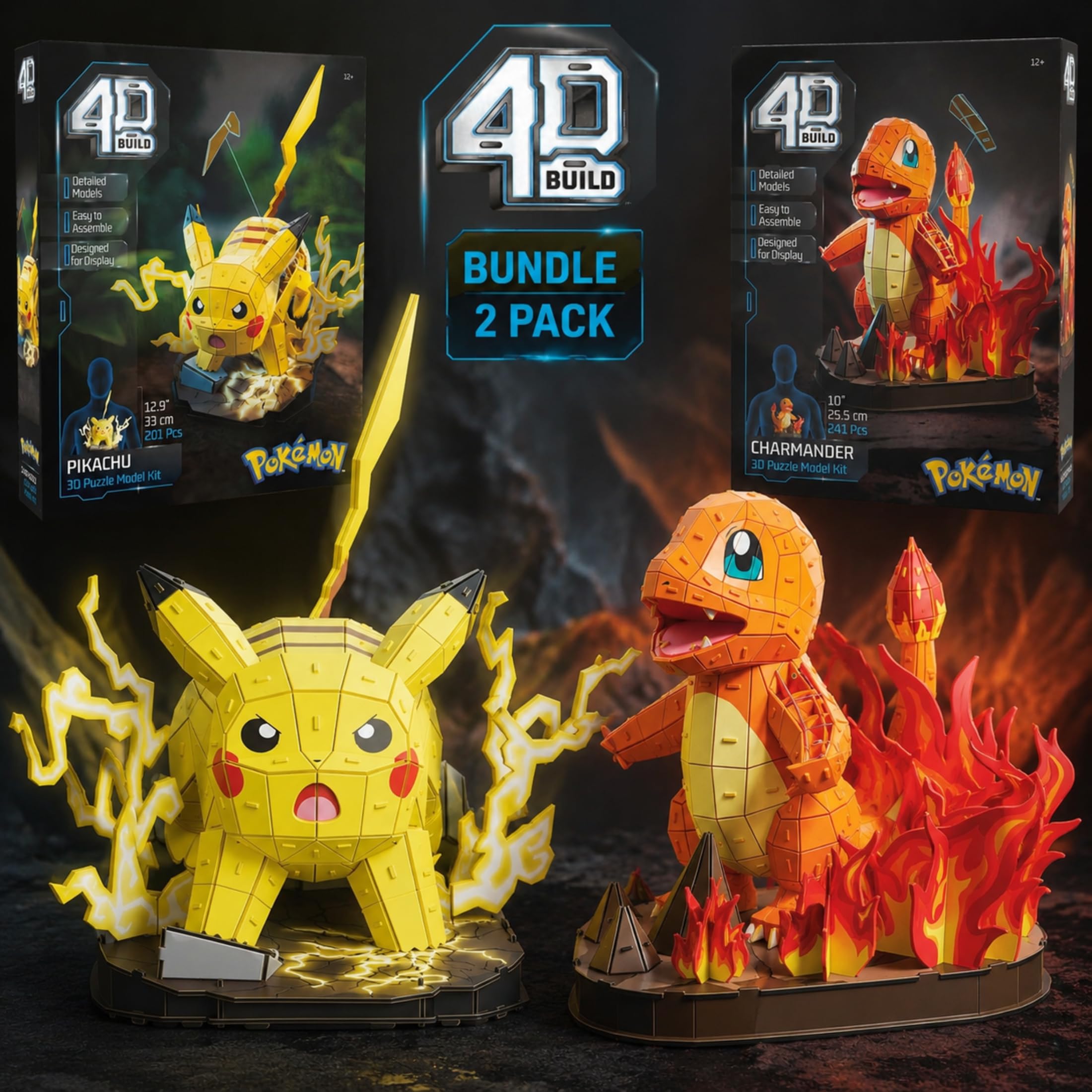 PUZZ4D - Puzzle 3D Pickachu y Charmander Pack de 2 | Puzzles 3D Pokemon