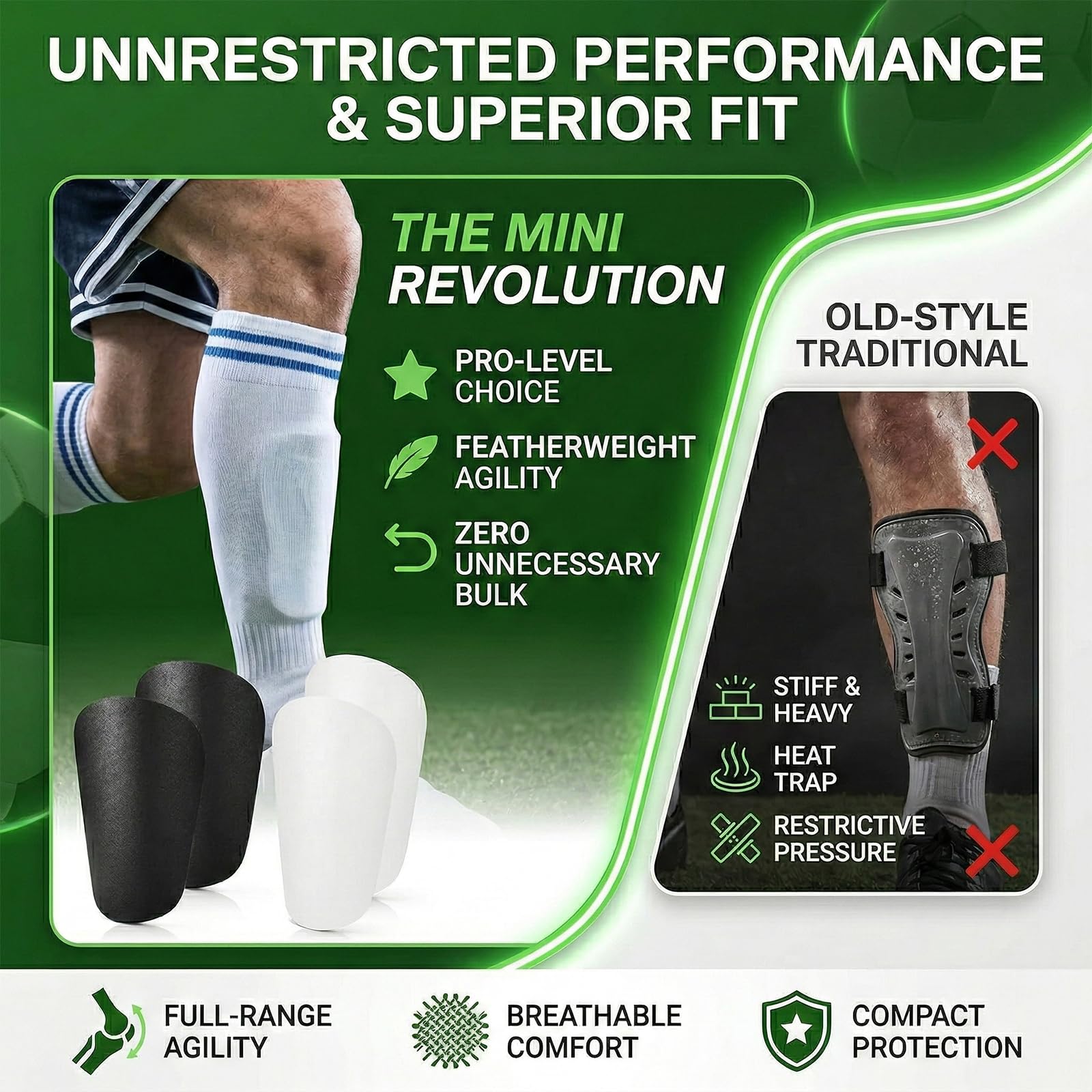 2 Paia Mini Parastinchi Calcio Piccoli per Bambini - Parastinchi Calcio Bambino - Equipaggiamento Protettivo per Uomo, Donna, Bambini, Ragazzi, Ragazze, Ideale per Calcio e Altri Sport