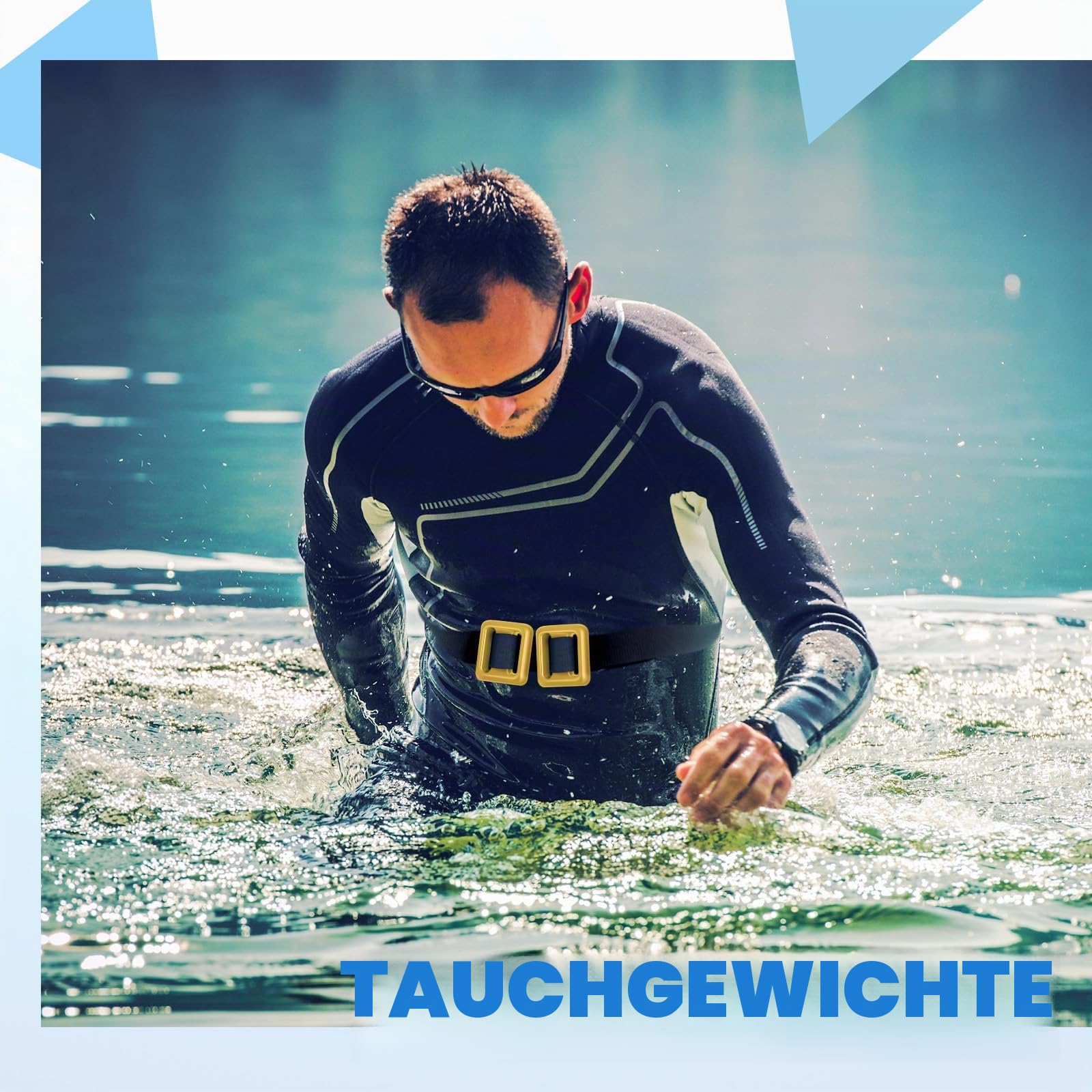 Tellegloww 4 Stück 1 kg Tauchgewichte, Gürtel für Tauchen, beschichtete Tauchgewichte, Nylon, Tauchgürtel mit 1 Metall-Schnellverschluss-Schnalle für freies Tauchen, Speerangeln