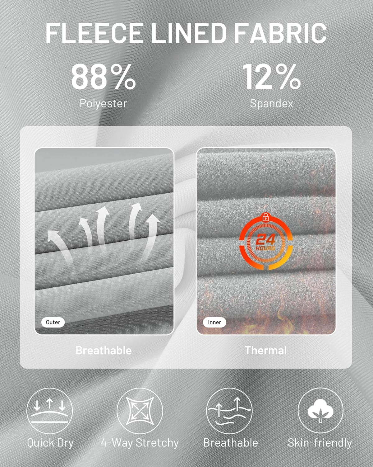 Runhit Women's Thermal Shirt Fleece Mock Turtle Neck Long Sleeve Compression Athletic Base Layer Tops Cold Weather Gear - Image 4