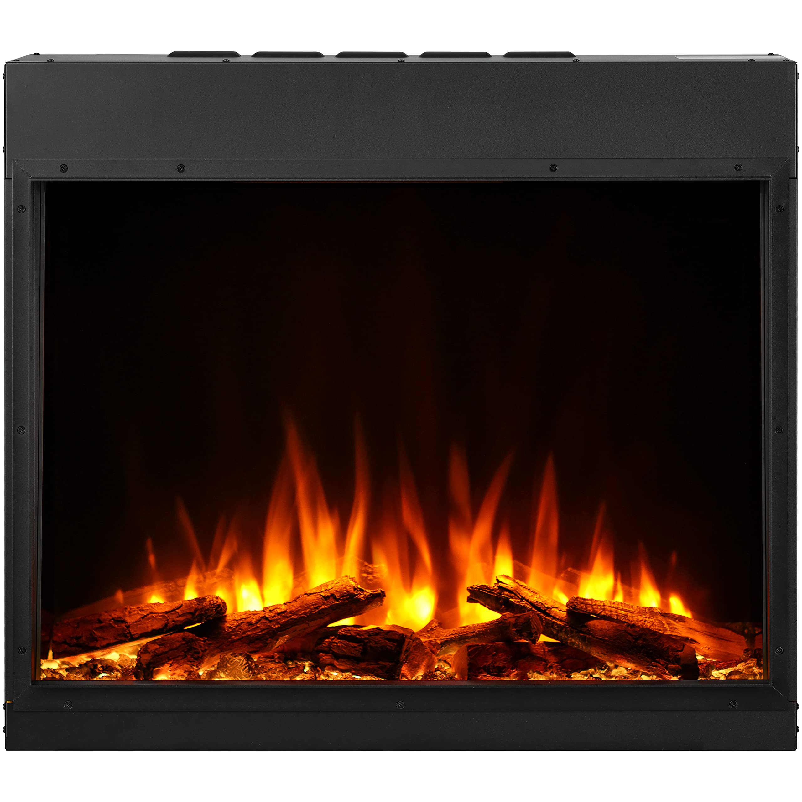 BALDERIA Costas Electric Fireplace with realistic 3D flame effect and logs.
