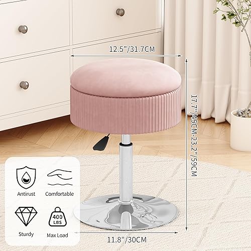 Miniatura 9 de Taburete de tocador con almacenamiento, silla de maquillaje blanca para tocador, silla de tocador de piel sintética para sala de maquillaje,