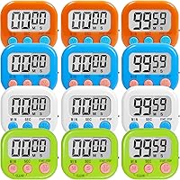 LINAUSTFB 12-Pack Magnetic Digital Classroom Timers - Large LCD, Loud 30s Alarm, Multi-Function for Teachers, Kitchen, Gym