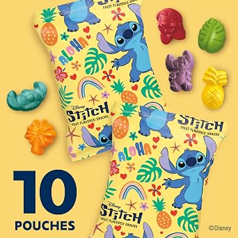 Disney Stitch Fruit Flavored Snacks, 8 oz, 10 Pouches