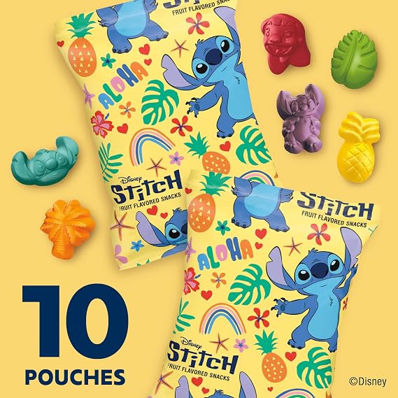 Disney Stitch Fruit Flavored Snacks, 8 oz, 10 Pouches