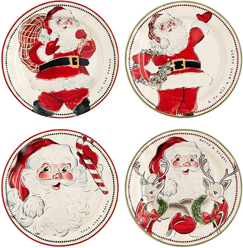 Miniatura 2 de Mud Pie Santa ensalada Navidad plato, bastón de caramelo, 8.0 in (de) diámetro