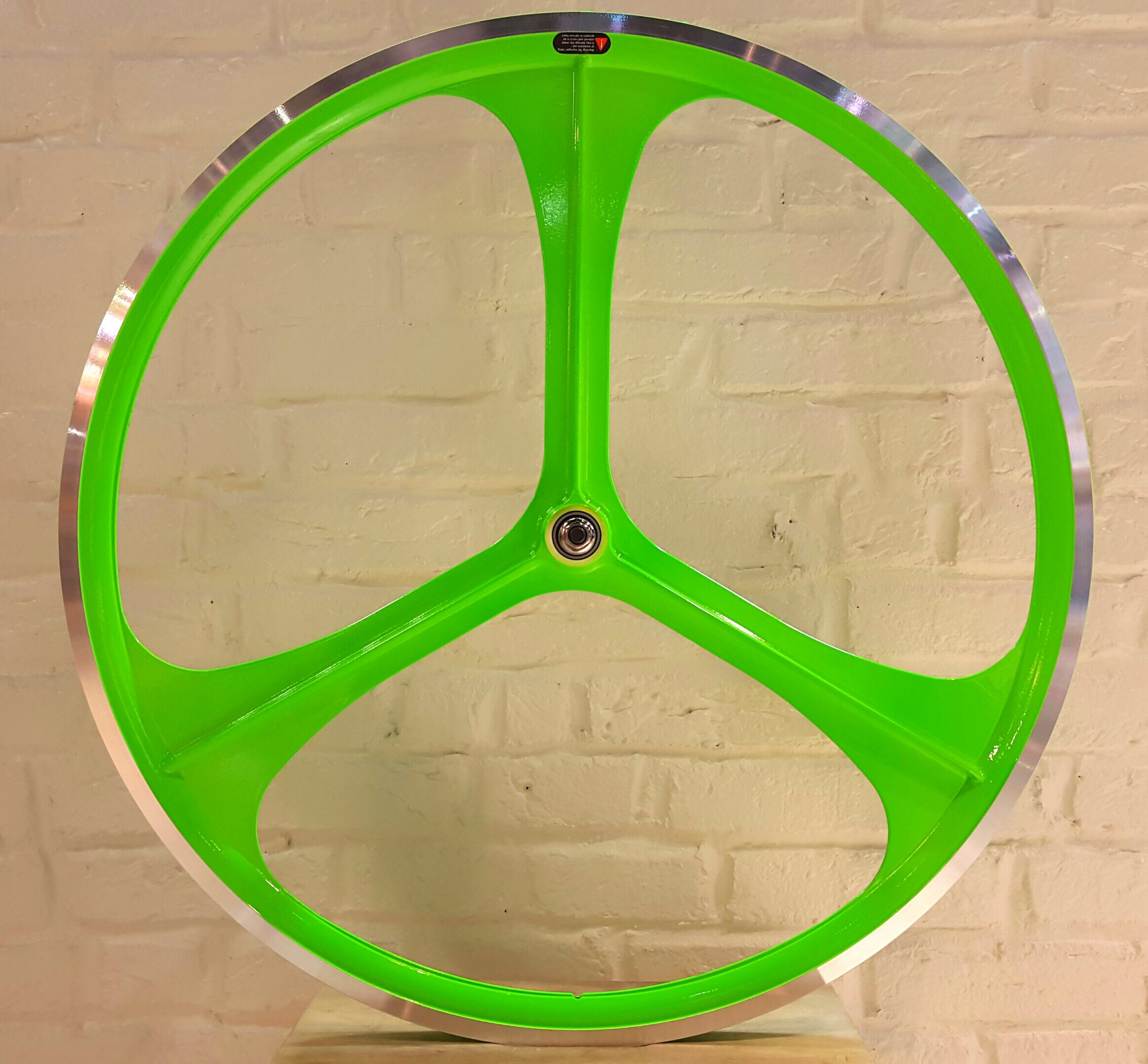 【ピスト用フロントホイール】貴重なオシャレグリーン Amazon | TENY 3スポーク ネオングリーン 700C ※自転車ホイール