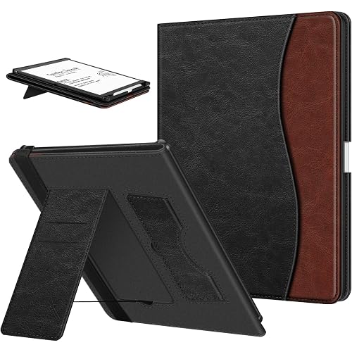 Fintie Stand Case for 11" Kindle Scribe 2025 (3rd Generation) and Kindle Scribe Colorsoft (1st Generation), PU Leather Foldable Stand Cover Auto Sleep/Wake w/Card Slot and Pen Holder, Dual Color