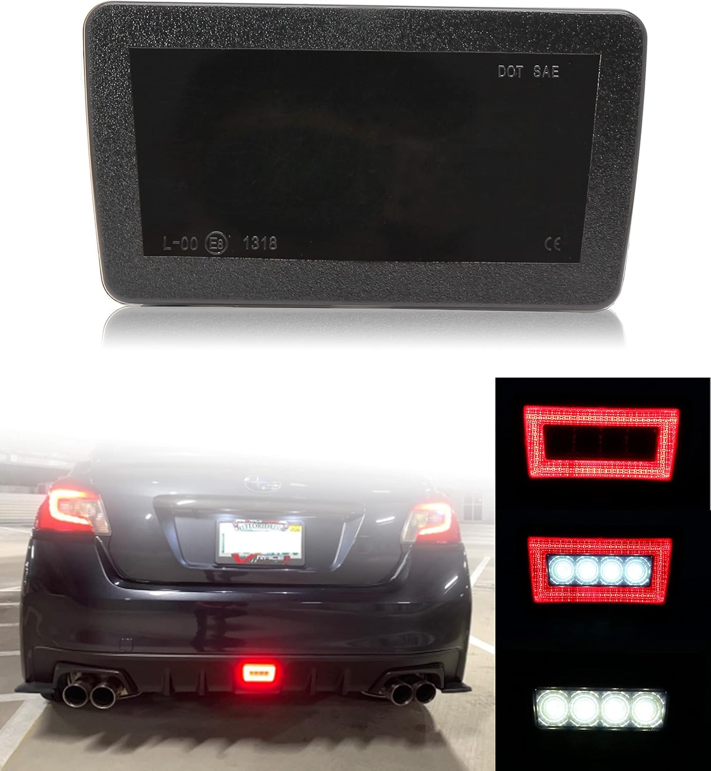 Smoked LED Tail Rear Fog Light Kit For Subaru 2011-2021 Impreza WRX STi, 2013-2017 Subaru XV Crosstrek 3-In-1 as Tail Lamp, Brake Lamp, Back Up Reverse Lights