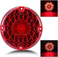 Vista 2 de LIMICAR Luces de remolque redondas de 7 pulgadas, 36 luces LED rojas de tránsito, kit de luces LED para remolque, luz trasera de freno y giro