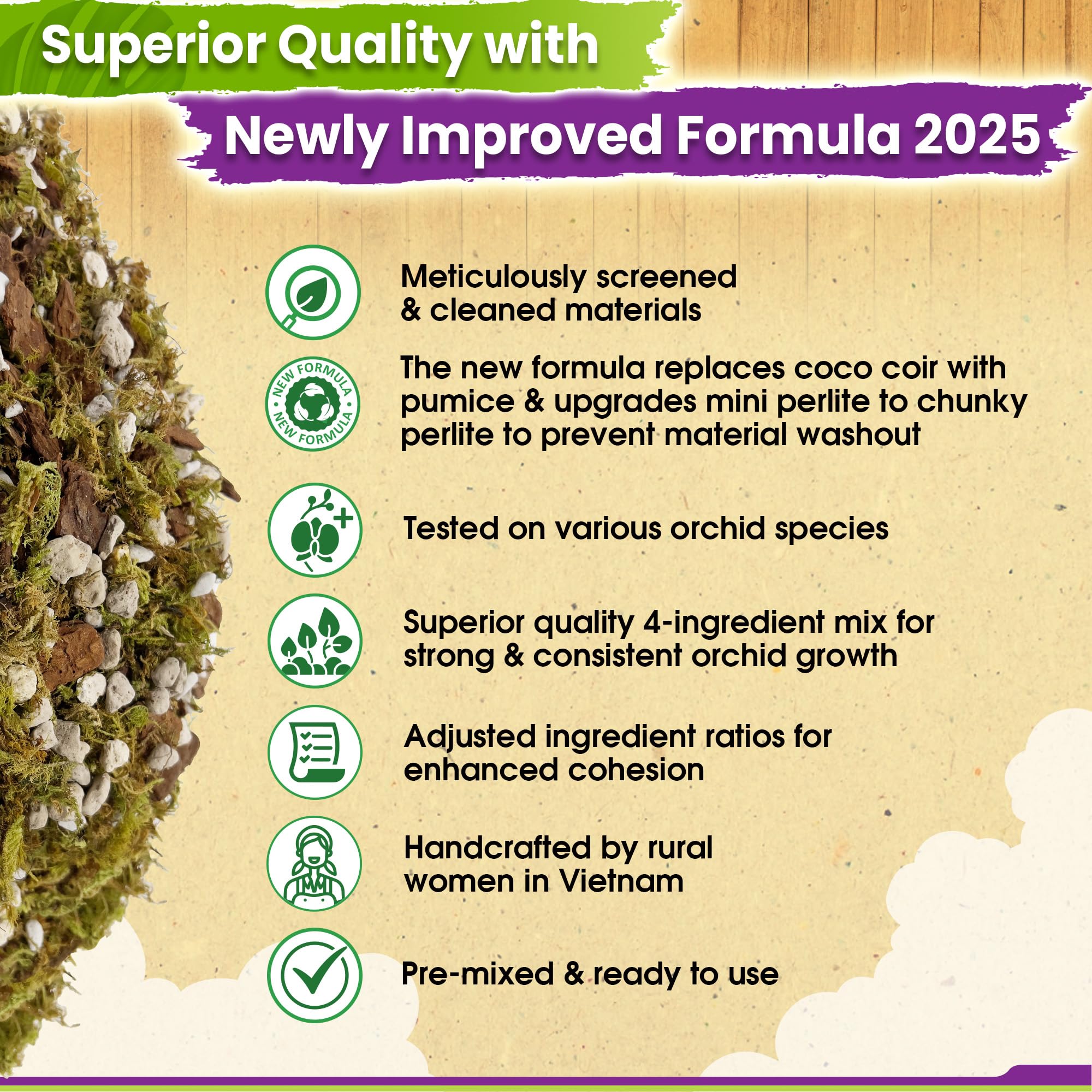DUSPRO Orchid Potting Mix - Repotting Ready -4