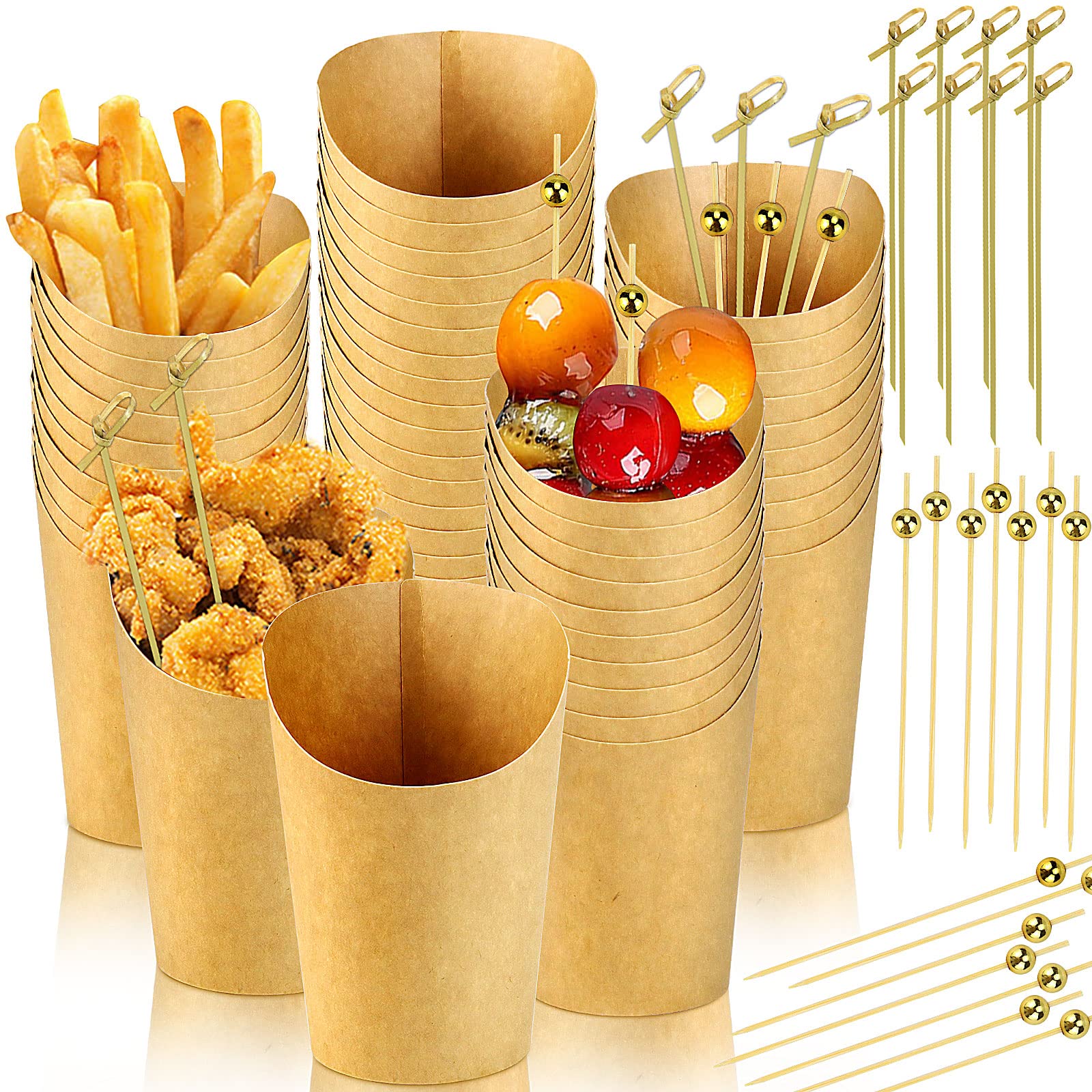 Bercoor 50 Pcs French Fries Holder 14oz Charcuterie Cups, 200 PCS ...