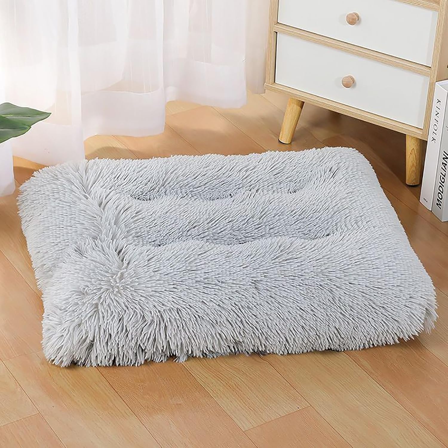 Dog Crate Mat, Dog Bed for Large Dogs, Comfy Fluffy Kennel Pad Anti-Slip for Dog beds & Furniture, Quilted Dog Bed for Pets for Medium/Small Dogs Cats (Color : Purple, Size : 48x33)