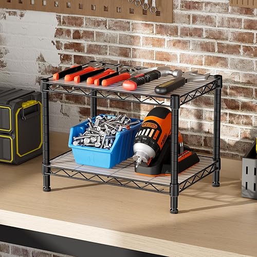 Miniatura 2 de SINGAYE 2 estantes pequeños de alambre para cocina, despensa, para cerrar el hogar, organizador y almacenamiento, estante de baño, organización de