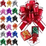 WILLBOND 20 Pieces 6 Inch Pull Bows Gift Wrapping Ribbon Pull Bows for Christmas Wedding Baskets Valentine Multicolor Wrap Accessory for Gift Present Holiday Decor(Multi Color)