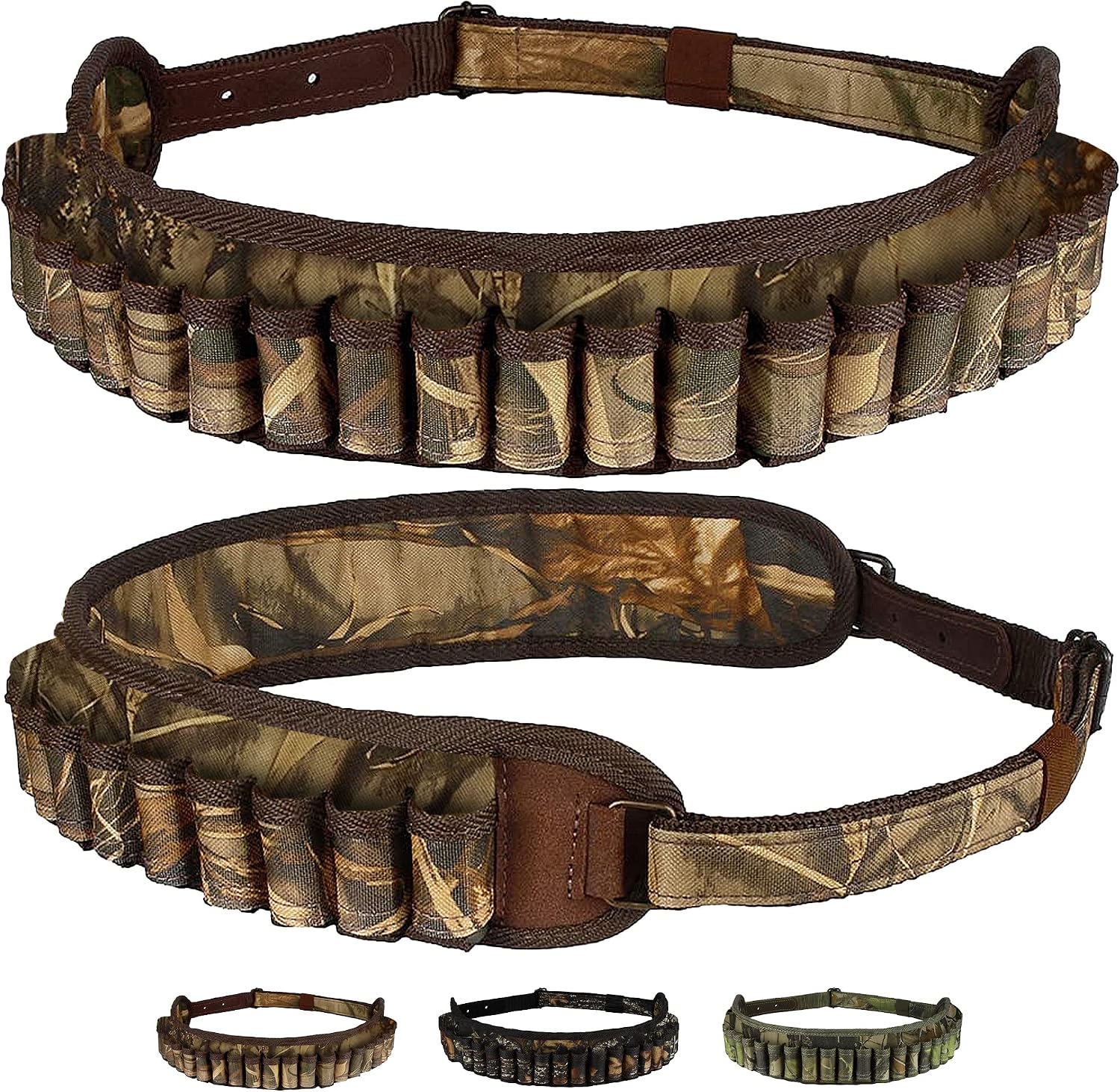 BRONZEDOG Waterproof Shotshell Holder Nylon Belt Case Ammo Gauge Adjustable Shotgun Rounds Shoulder Bandolier Hunting Accessories 12 16 Gauge