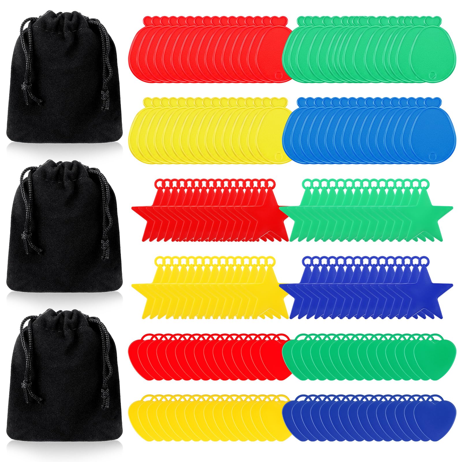 Charnoel 180 Pcs Plastic Balloon Weights Colorful Weights for Balloons for Birthday Party Christmas Wedding Celebration Decoration, Balloon Heart Star