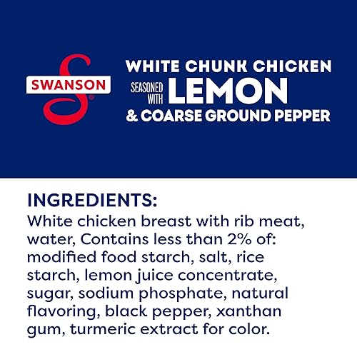 Miniatura 5 de Swanson Limón y pimienta molida gruesa de pollo blanco completamente cocido, listo para comer, comidas simples sobre la marcha, bolsa de 2.6 onzas